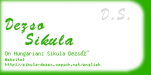 dezso sikula business card